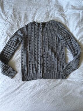Vintage Eddie Bauer Grey Cable Knit Cardigan